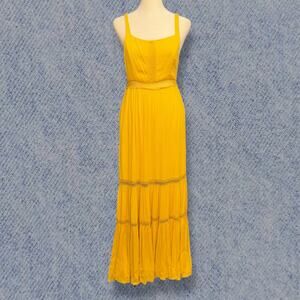 Altar’d State Yellow Lace Detail Maxi Dress Sz: XS